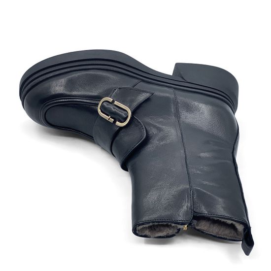 Ботинки Mot Cle черные кожаные на меху - фото 5, MOT2459M MOT