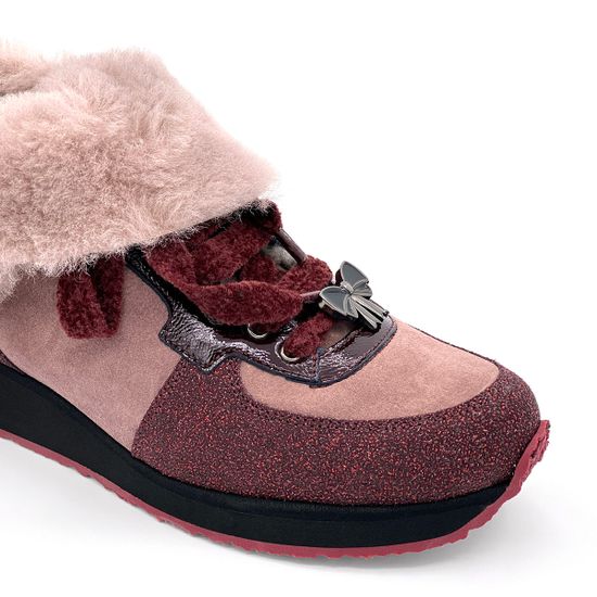 Ботинки Marzetti розово-бордовые замшевые МЕХ - фото 7, D70745M01 MZ