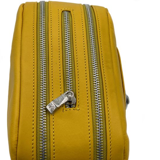 Сумка кросс-боди Renato Angi желтая кожаная - фото 4, 2609181 RA GIALLO