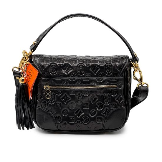 Сумка Marino Orlandi черная кожаная штампованная - фото 3, 4941 MO NERO