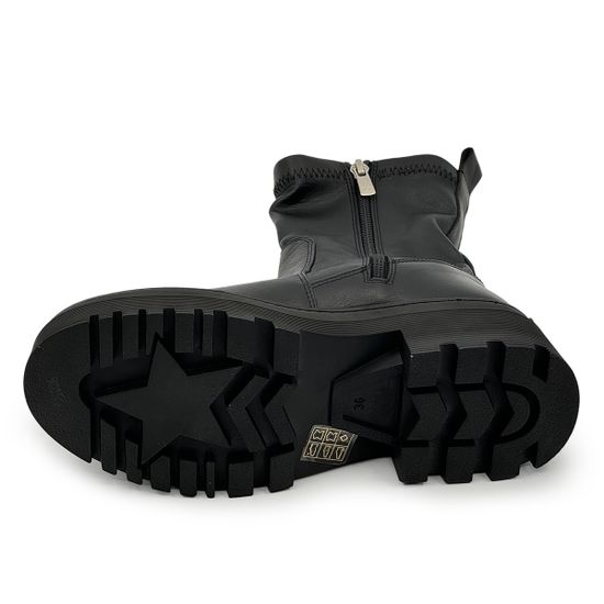 Ботинки  высокие TUFFONI черные кожаные на байке - фото 4, 3624015LB TUF