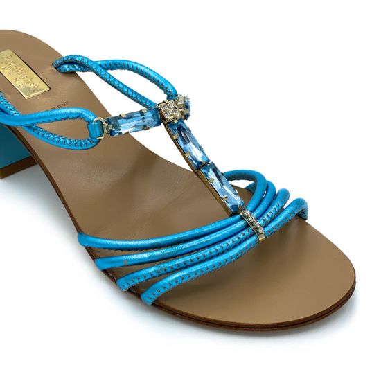 Босоножки Baldinini синие кожаные - фото 5, 198739LIBE16U BAL