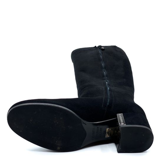 Сапоги Renzi черные замшевые байка - фото 4, 