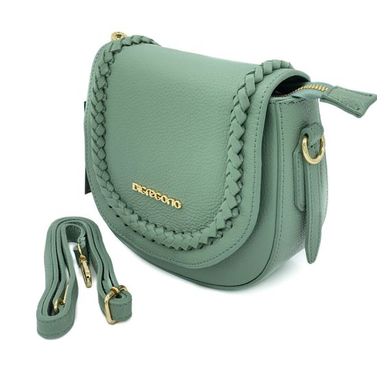 Клатч Di Gregorio зеленый кожаный - фото 2, 