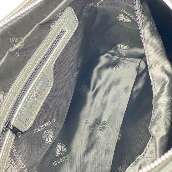 Сумка Di Gregorio серая кожаная - фото 5, 