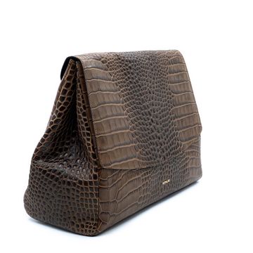 Сумка Ripani коричневая кожаная тиснение под рептилию - фото 2, 9268SO RP MORO