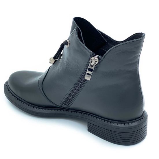 Ботинки Cover черные кожаные байка - фото 3, 