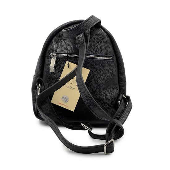 Сумка-рюкзак Renato Angi черная кожаная - фото 3,