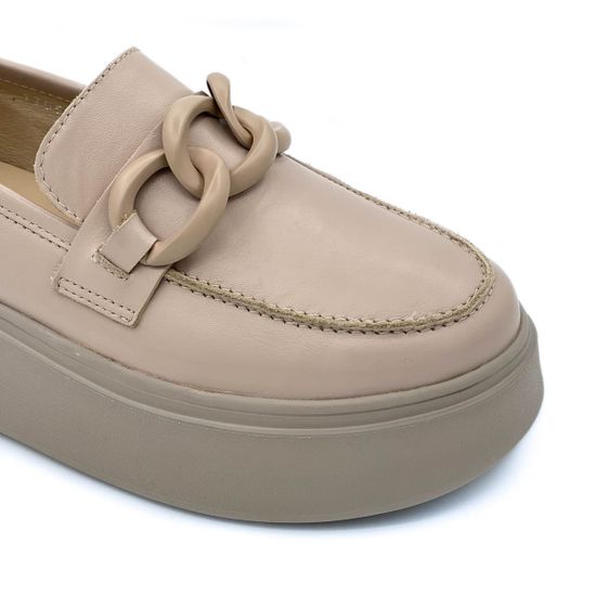 Лоферы Cover бежевые кожаные - фото 6, 170518 COV