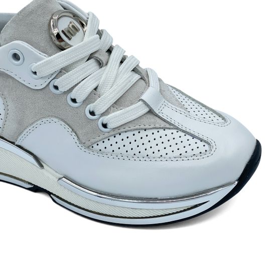 Кроссовки NILA NILA белые кожаные/замшевые - фото 6, NO5815 NIL BIANCO