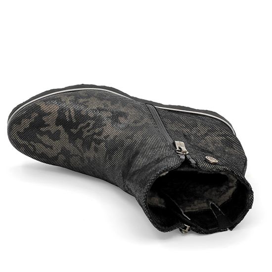 Ботинки Marzetti черно-коричневые замшевые МЕХ с лазерной обработкой - фото 5, 