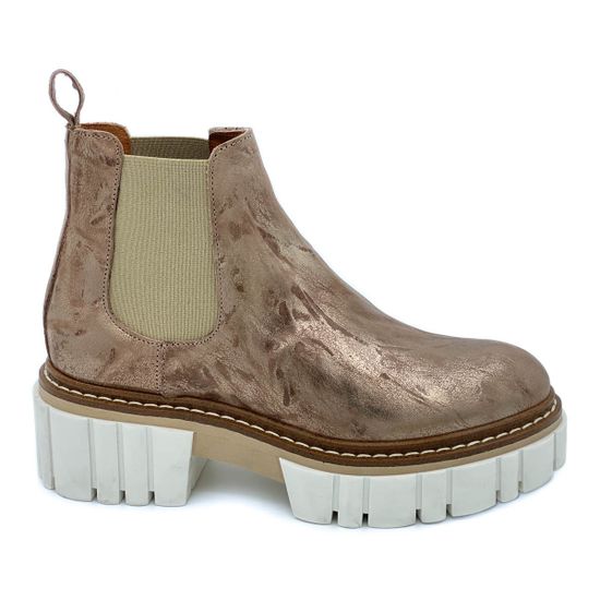 Ботинки Mimmu бронзовые кожаные демисезонные - фото 1, E502E1 MIM METAL