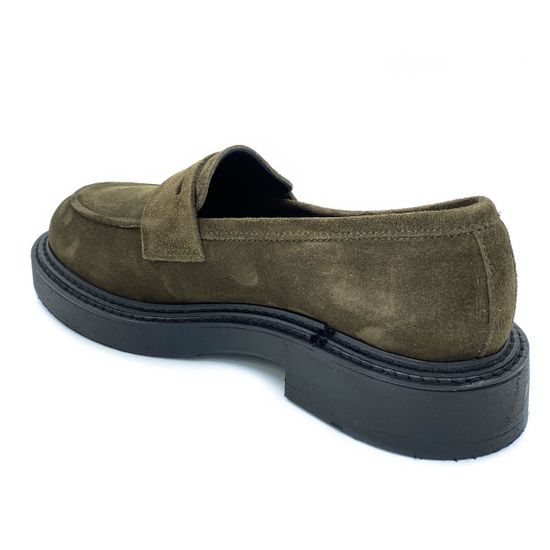 Лоферы Mimmu зеленые замшевые демисезонные - фото 3, F303M5 MIM VERDE