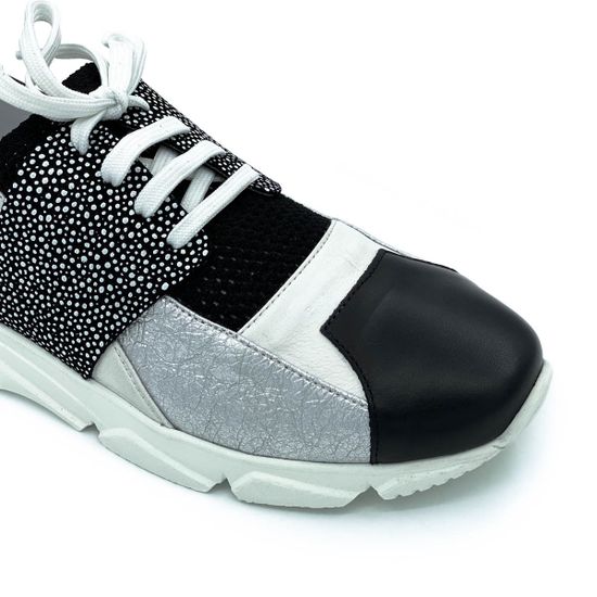 Кроссовки Donna Soft черно-серебряные кожаные - фото 6, MOT1756 DS