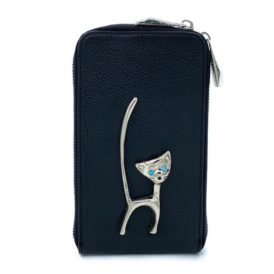 Мини-клатч Renato Angi черный кожаный - фото 1, 