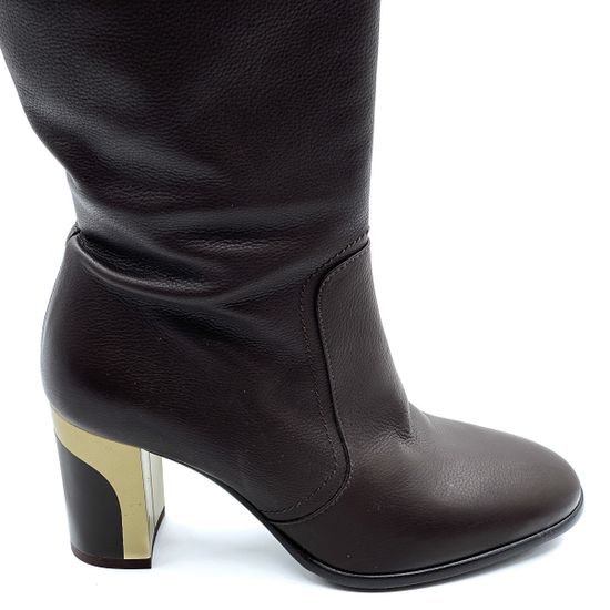 Сапоги Ilasio Renzoni темно-коричневые байка - фото 5, 