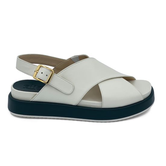 Босоножки Elisa Di Venezia бело-черные кожаные - фото 1, E10628 ELISA BIANCO