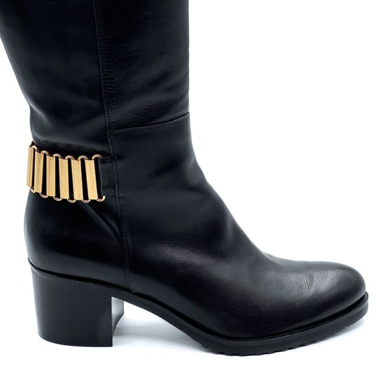 Сапоги Rosso Nero черные кожаные байка - фото 6, 3790 RN