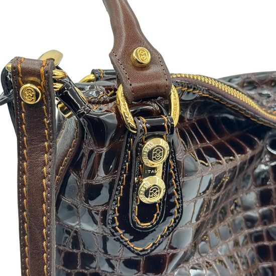 Сумка Marino Orlandi коричневая лакированная - фото 4, 4913 MO MORO