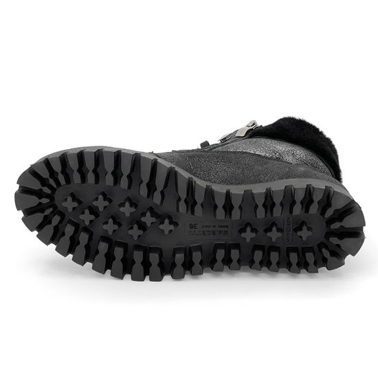 Ботинки Marzetti черно-серебряные замшевые МЕХ - фото 4, 