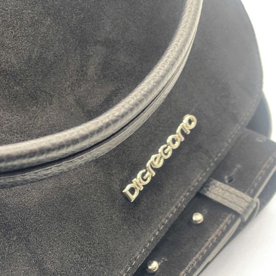 Сумка Di Gregorio черная замшевая - фото 4, 