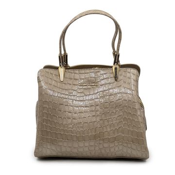 Сумка Gilda Tonelli бежевая лакированная тиснение &quot;крокодил&quot; - фото 1, 1903 TON BEIGE