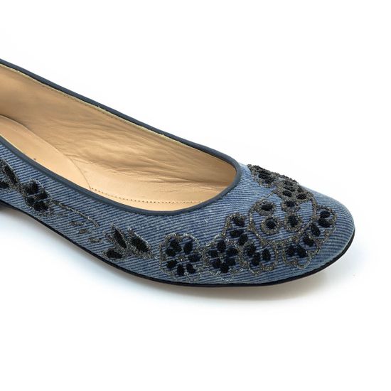 Балетки Baldinini синие джинсовые - фото 5, 