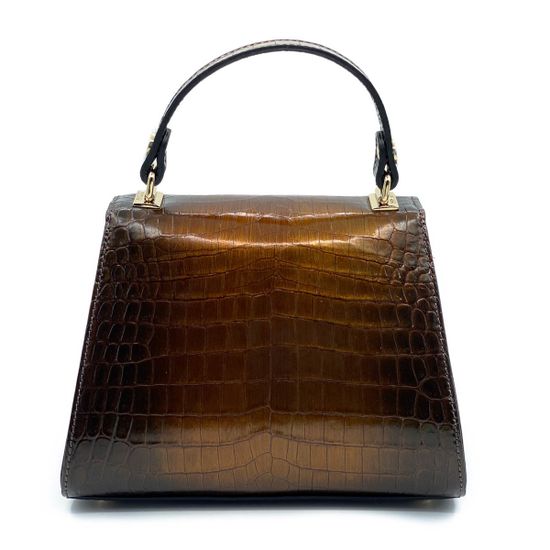 Маленькая сумочка Ripani бронзовая кожаная - фото 3, 