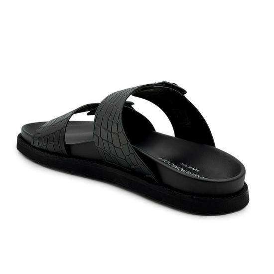 Шлепанцы Giampieronicola черные/синие кожаные - фото 3, A5301 GPN BLU NERO