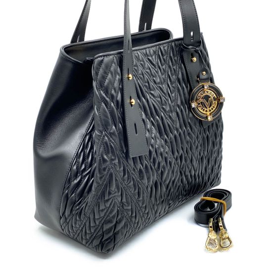 Сумка Valentino Orlandi черная кожаная - фото 3, 