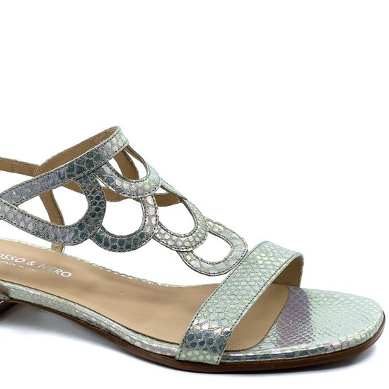 Босоножки Rosso Nero серебро тиснение &quot;питон&quot; - фото 6, 