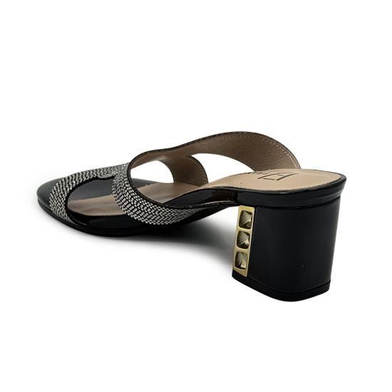 Мюли Francesco V черные лакированные стразами - фото 3, T207 FV