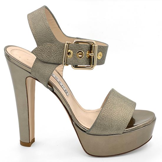 Босоножки Renzi кожаные серебряные на платформе - фото 1, 524200 RZ