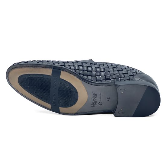 Лоферы Mario Bruni черные кожаные плетеные - фото 4, 62893 MB