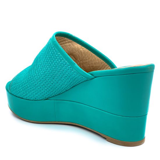 Сабо Giorgio Piergentili бирюзовые кожаные - фото 3, 