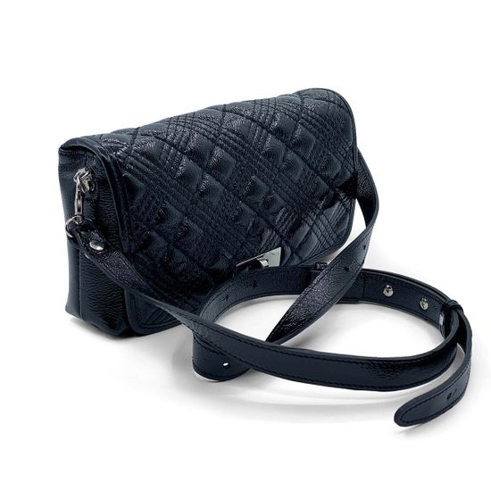 Сумка кросс-боди Marina Creazioni черная из стеганой лакированной кожи - фото 2, B6514 MC NERO LAK TRP265