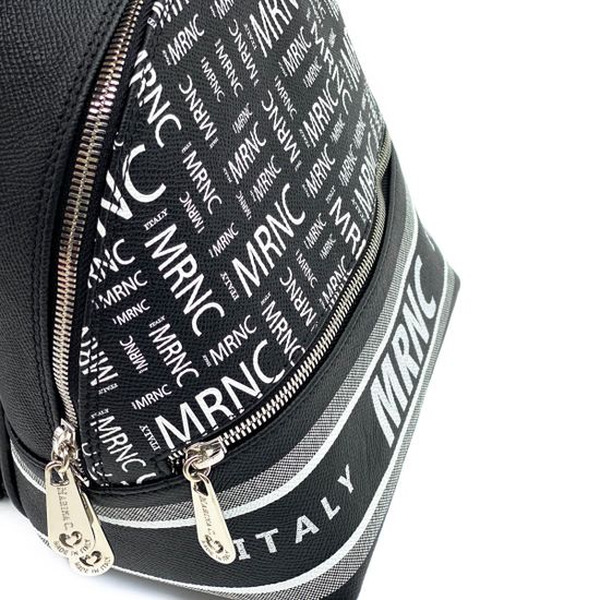 Рюкзак Marina Creazioni черно-белый кожаный - фото 4, B3956 MC NERO