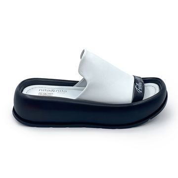 Шлепанцы NULA&amp;NILA белые кожаные - фото 1, NO1860 NIL BIANCO