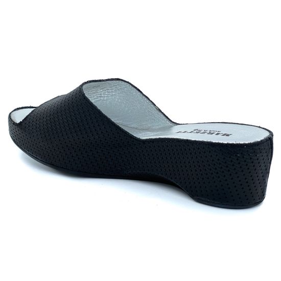 Шлепанцы Marzetti черные кожаные - фото 3, 