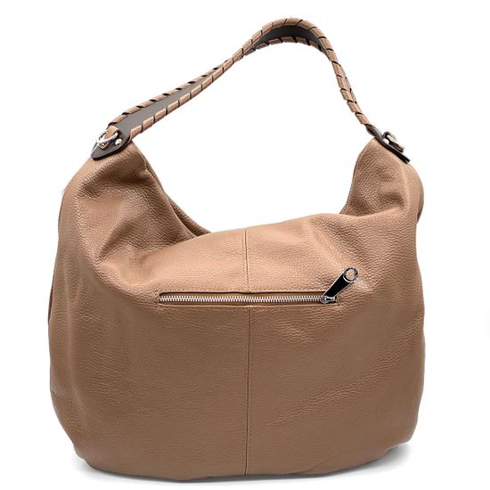 Сумка Di Gregorio бежевая кожаная - фото 3, 