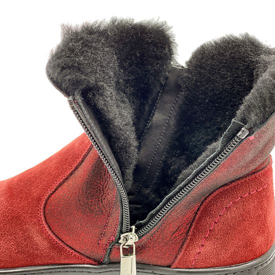 Ботинки Lab Milano бордовые замшевые МЕХ - фото 6, A13309-2 LAB