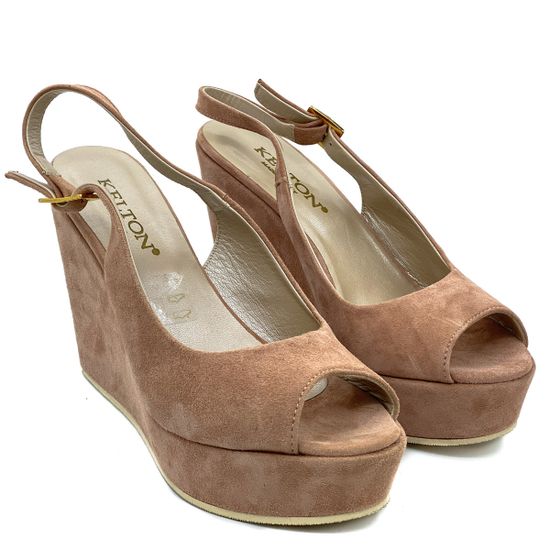 Босоножки Kelton бежевые замшевые - фото 7, H0931 KEL FANGO