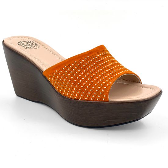 Сабо Santini замшевые оранжевые - фото 2, 