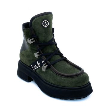 Ботинки Lab Milano зеленые байка комбинация кожи и замши - фото 2, 13253 LAB VERDE