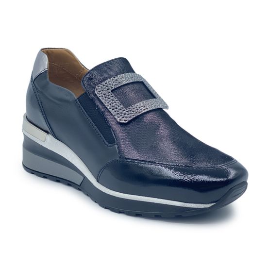 Сникеры Donna Soft черно-серебряные комбинация кожи и наплака демисезонные - фото 2, DS1620 DS