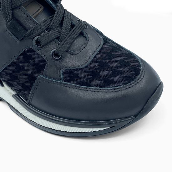 Кроссовки NILA NILA с прозрачной вставкой черные кожа/текстиль - фото 6, NO5823 NIL NERO