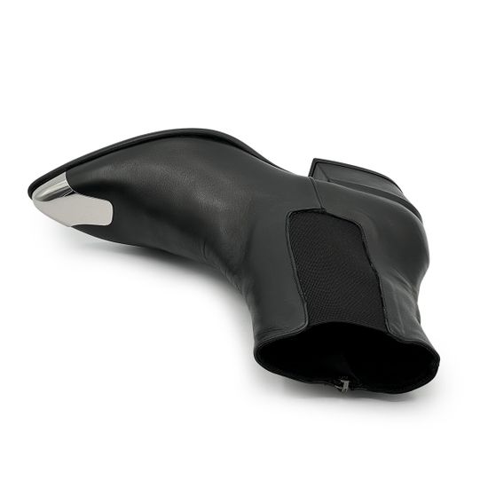 Ботильоны казаки NILA&NILA черные кожаные демисезонные - фото 5,