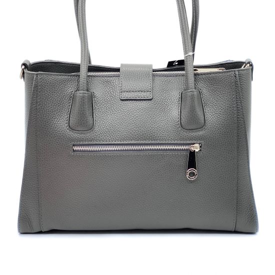 Сумка Di Gregorio серая кожаная - фото 3, 