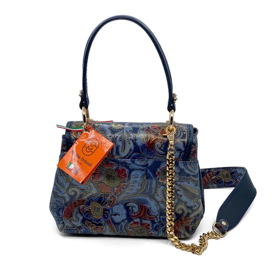 Сумка Marino Orlandi синяя кожаная - фото 3, 