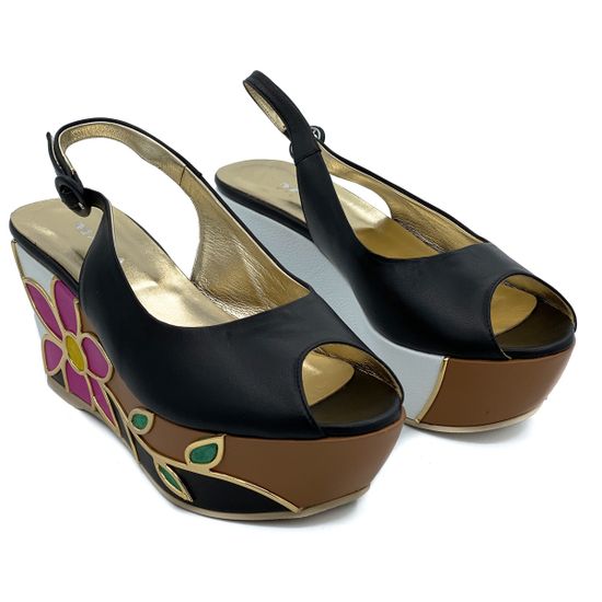 Босоножки Mara черные кожаные - фото 7, 